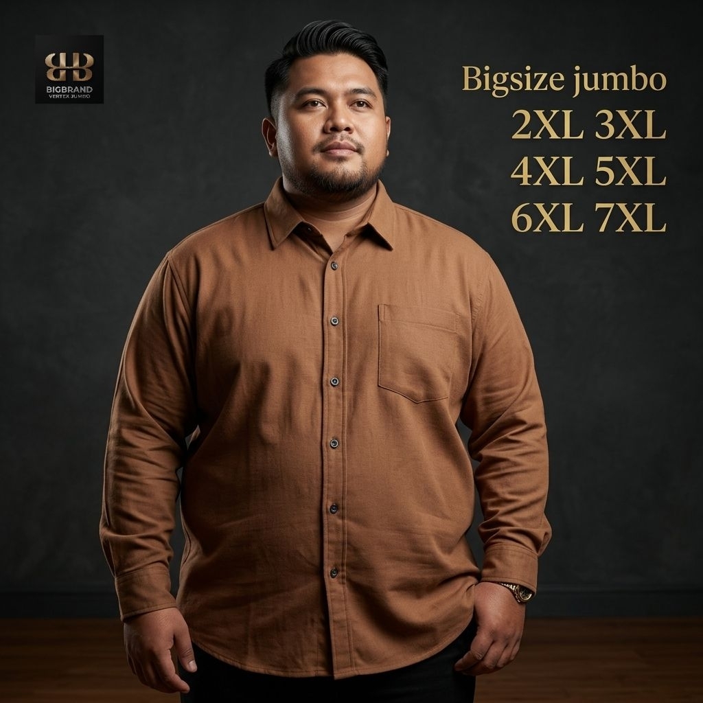 baju kemeja laqos pique jumbo 2XL-7XL permium BIGBRAND