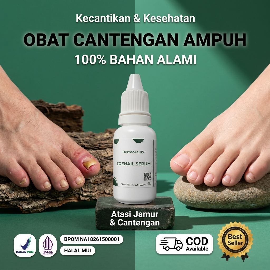 Hermoralux Obat Cantengan Ampuh & Jamur Kuku - Toenail Serum Alami BPOM Halal