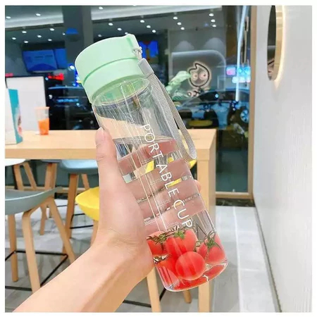 Botol Minum Plastik Portable Cup 600 ML / botol minum lucu unik