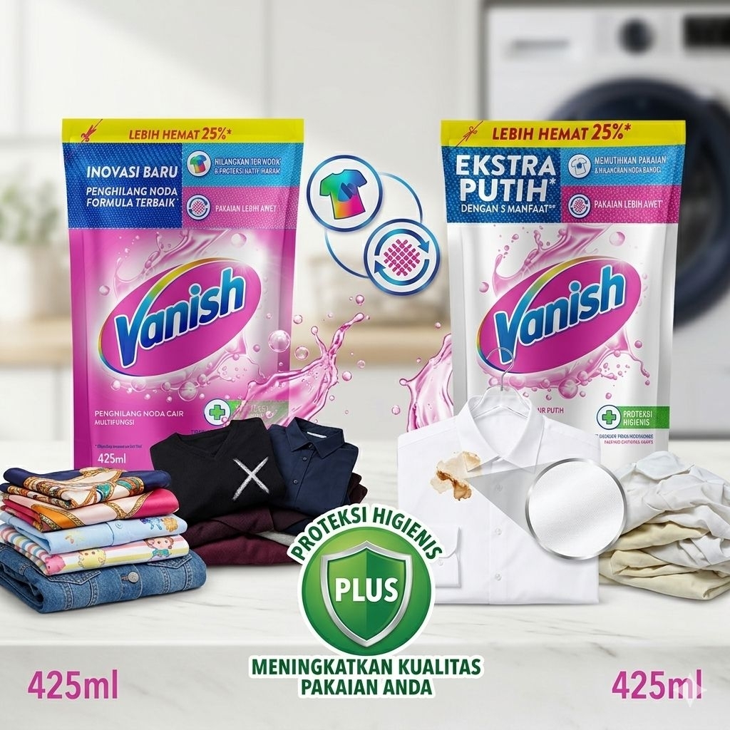 Vanish Penghilang Noda Pakaian Cair Refil 425ml