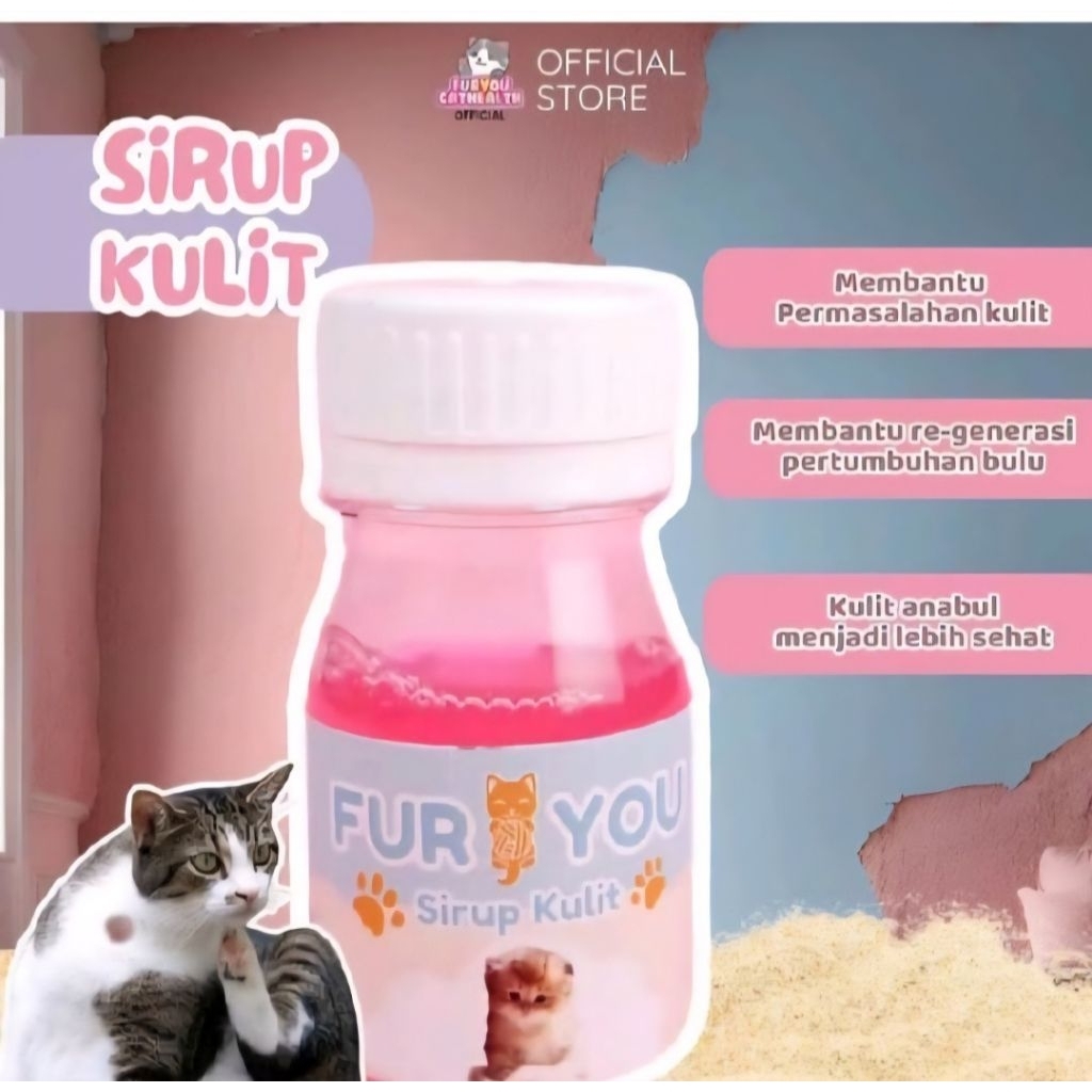 Furyou Sirup Kulit obat kucing  Anti Infeksi dan Regenerasi obat  Kulit Kucing Anabul Jamur Abses Bo