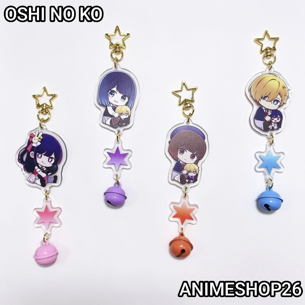[ OSHI NO KO ] Gantungan kunci aksesoris tas akrilik anime oshi no ko ai akane kana aqua 2 sisi