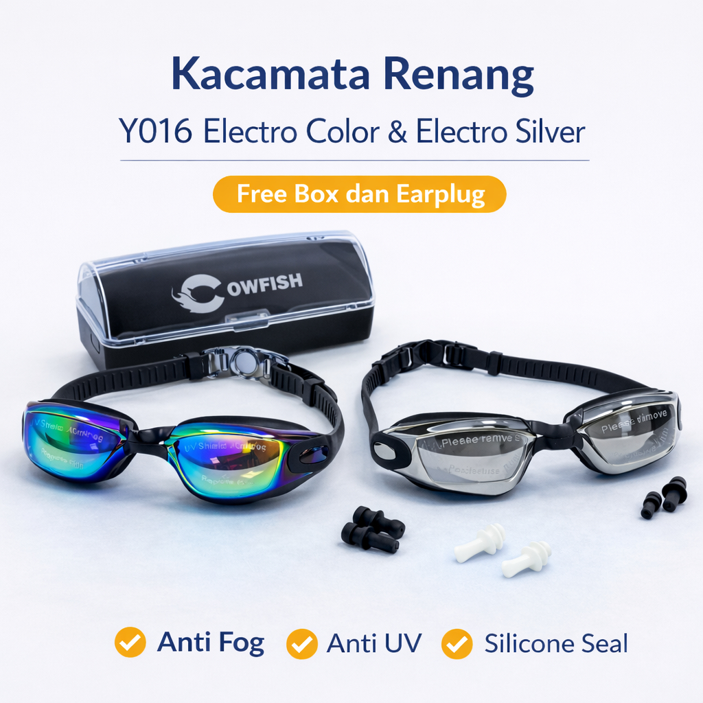 COWFISH Kacamata Renang Dewasa Remaja Y016 Lensa Electro FREE BOX P1081