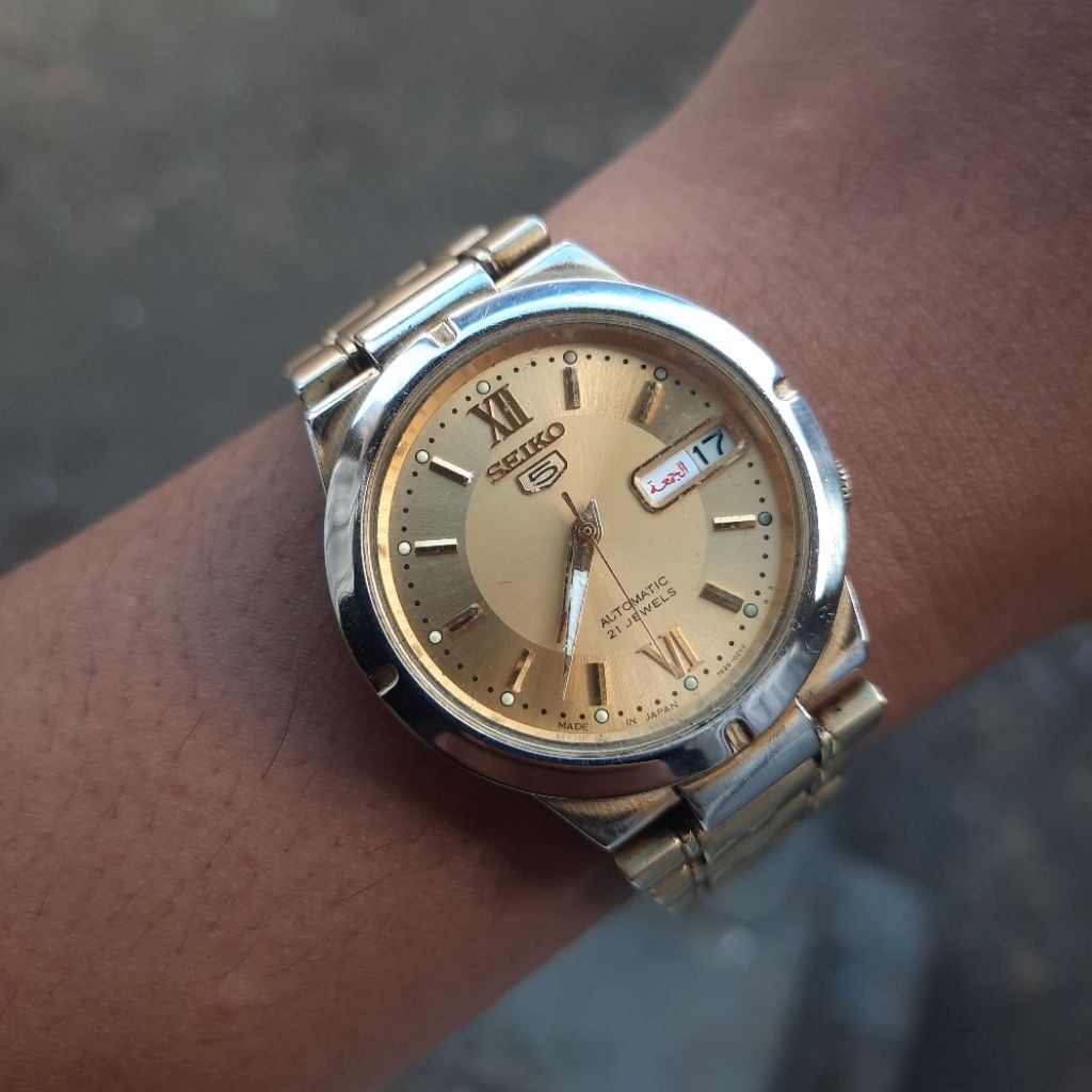 Seiko 5 7s26-01Z0 Gold Roman Dial Automatic Original