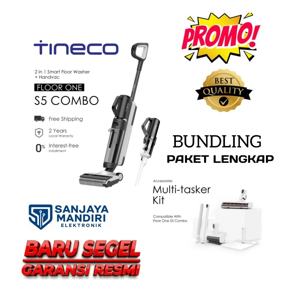 TERMURAH TINECO Vacuum Tineco Floor One S5 Combo + Multi TASKER KIT GARANSI RESMI
