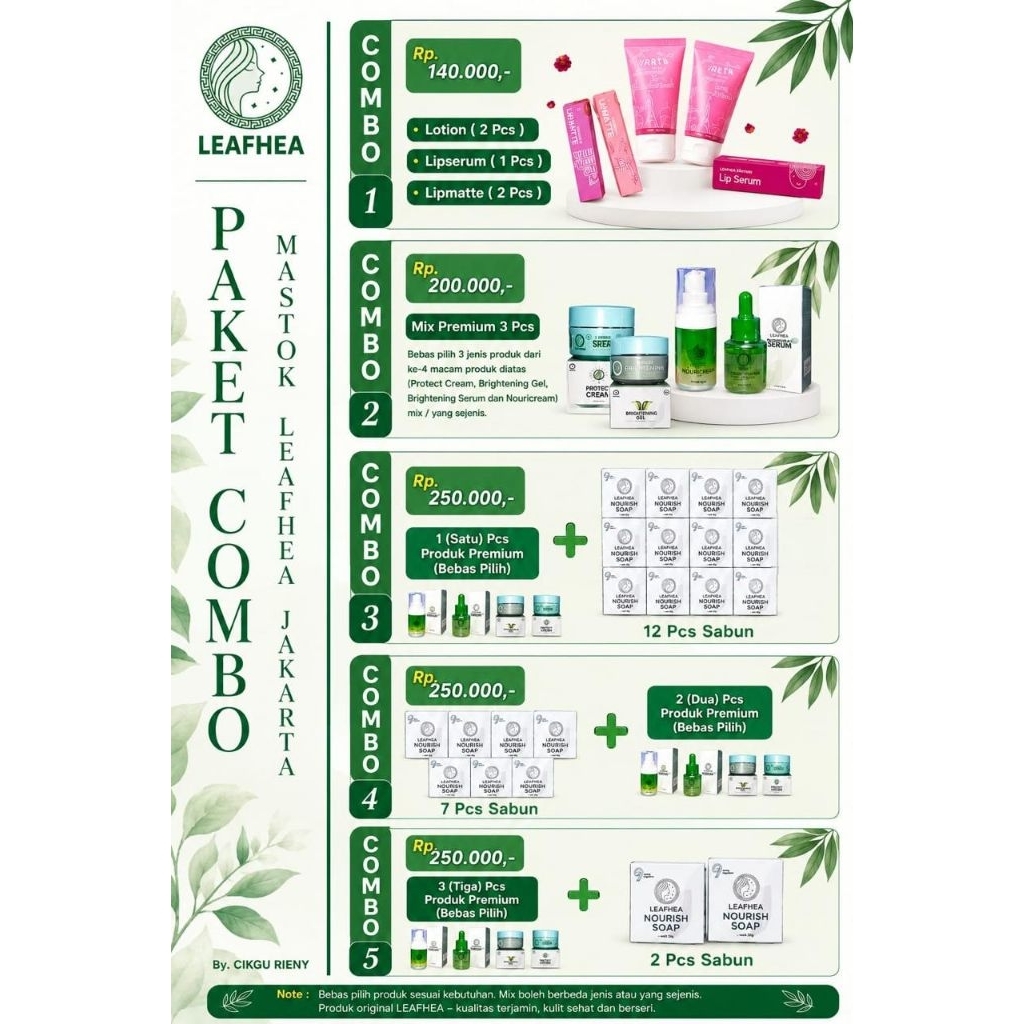 PAKET COMBO TERBARU LEAFHEA HALAL BPOM