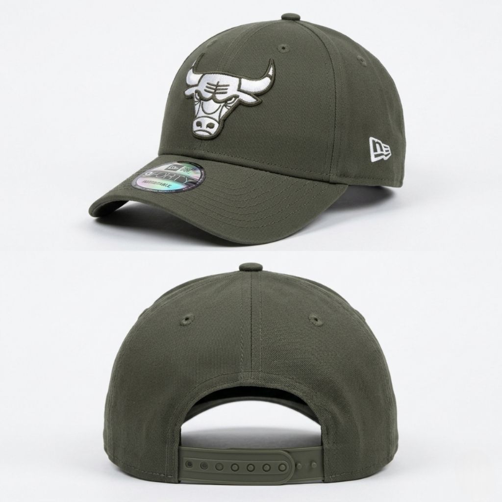 TOPI UNISEX NEW ERA 9FORTY BULLS DARK ARMY ADJUSTABLE ONE SIZE NEW ORIGINAL