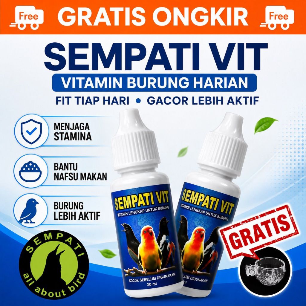 SEMPATI VIT VITAMIN OBAT BURUNG LOVEBIRD KENARI MURAI KACER PENGGACOR GACOR KONSLET FIGHTER FREE BON