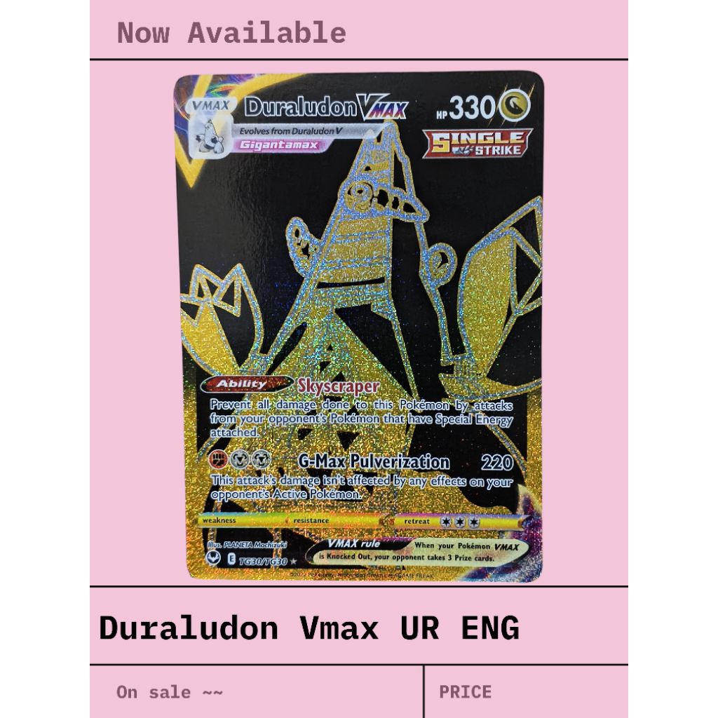 kartu pokemon Duraludon Vmax Gold ENG