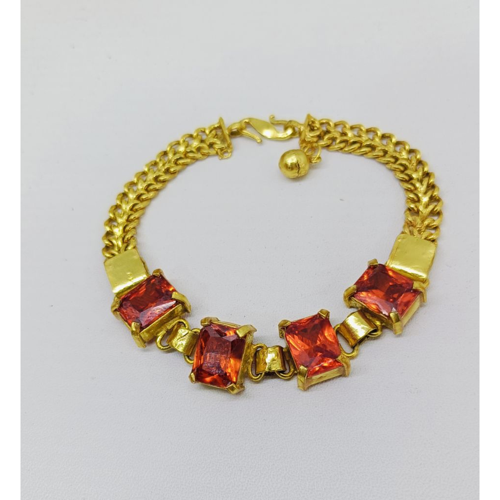 Lapis kristal ori gelang batu cantik
