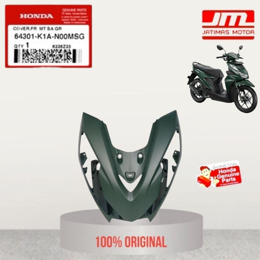 64301-K1A-N00MSG Cover Tameng Depan Hijau Doff Honda BeAT K1A