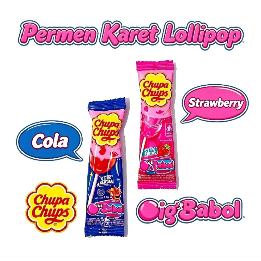 Permen Karet Lollipop Makanan viral jajanan Snack makanan anak laki-laki dan perempuan makanan unik 