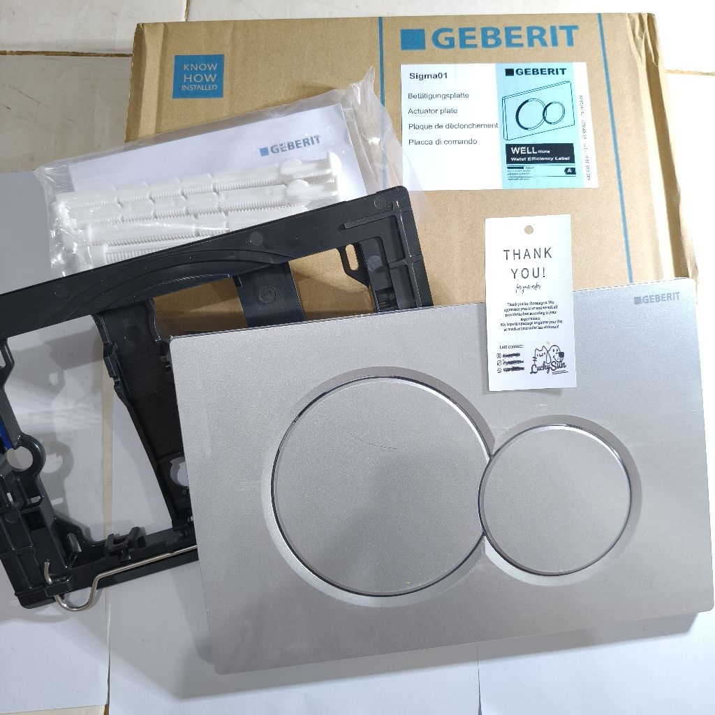 Tombol Flush WC Geberit Sigma01 Chrome / Gold – Flush Plate WC Tanam UP300 UP320 Dual Flush Set Leng