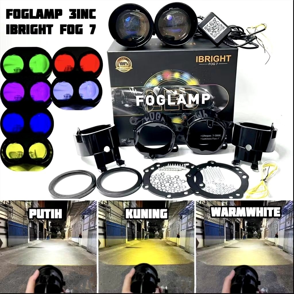 Foglamp Biled IBRIGHT FOG7 3.0Inch 3 Warna