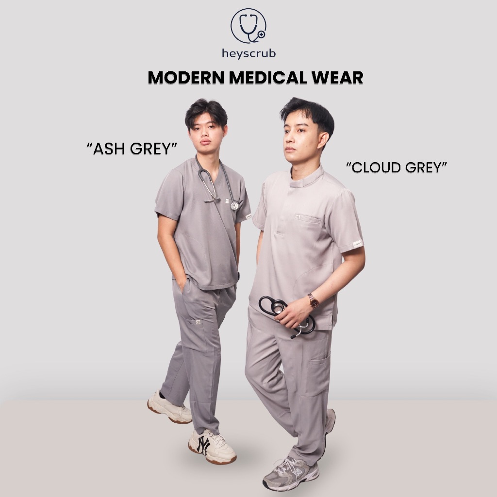 (HeyScrub) Signature Scrub Medis Premium Unisex Adem Anti Gerah