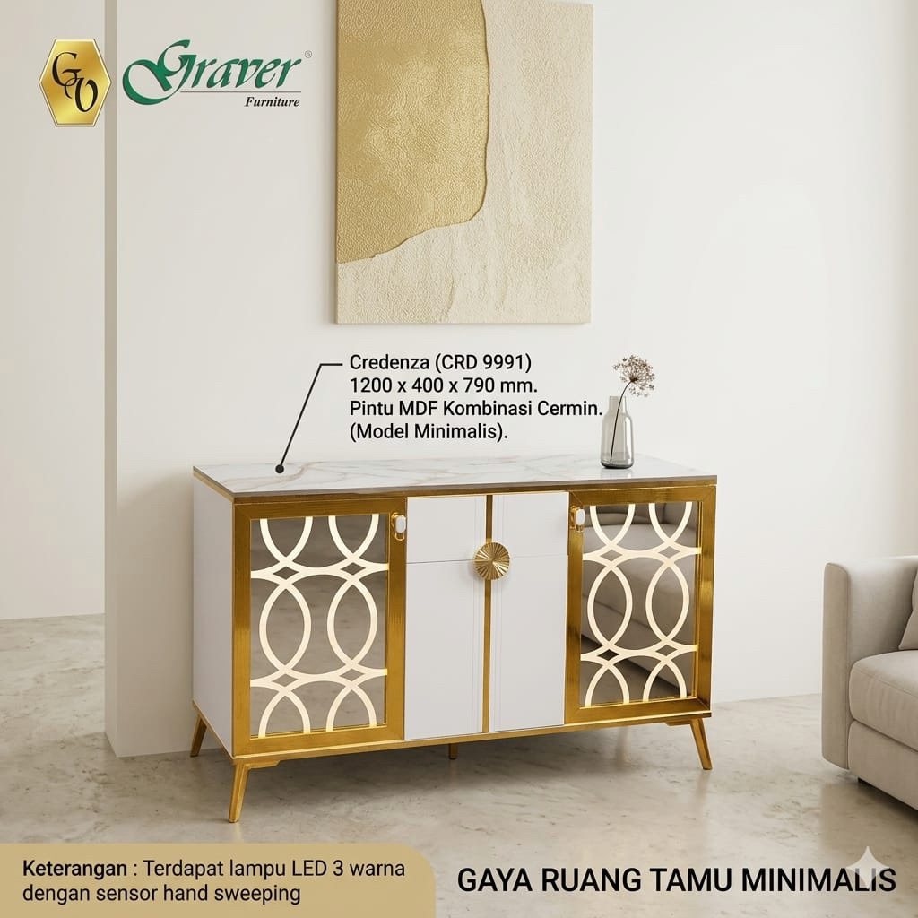 Graver Buffet TV CRD 1802 Meja TV Rak TV CRD 9987 Lemari Serbaguna Credenza Meja Altar Lemari Buffet