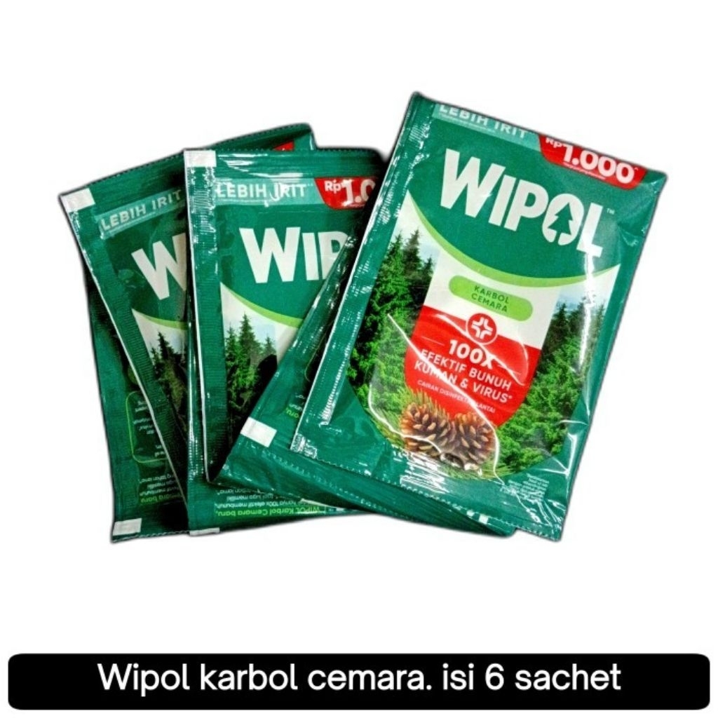 Wipol Karbol Cemara Renceng Isi 6 Sachet