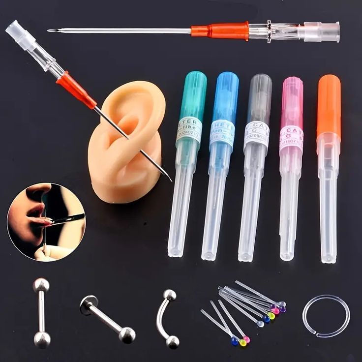 Jarum Piercing Tindik Sterile Catheter Needle 14G 16G 18G 20G 22G 24G Bonus Alcohol Pad | Jarum Tind