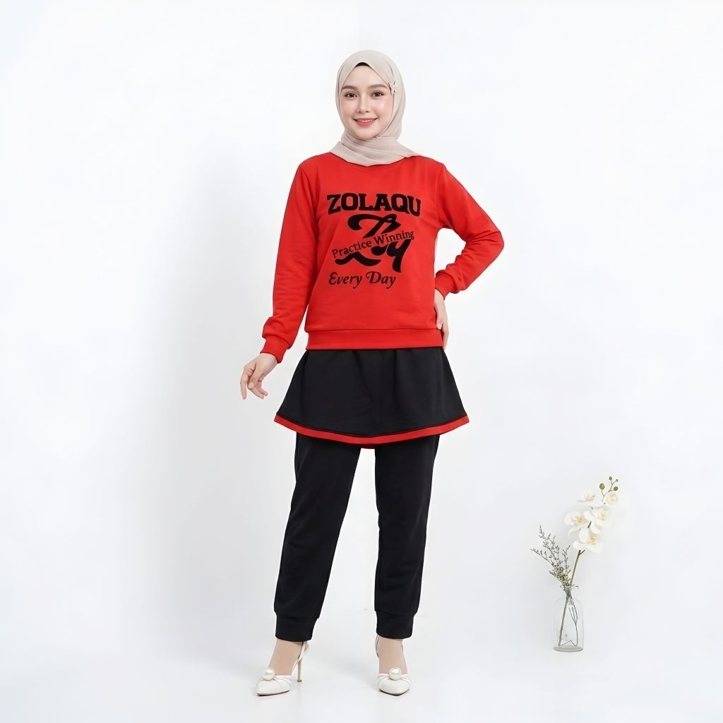 Set Time Jumbo L-XXXL Setelan Baju Olahraga Wanita Muslimah Baju Senam Yoga Wanita Muslimah Jc