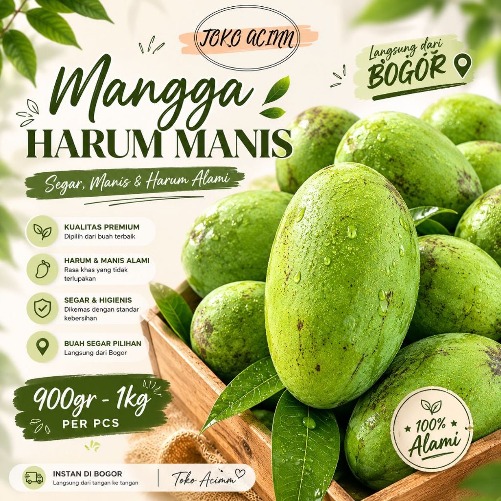 TOKOACINN Sale Buah Mangga | Harum Manis | Kiojay | Gedong Gincu Premium Fresh Bogor 900gr-1Kg Super
