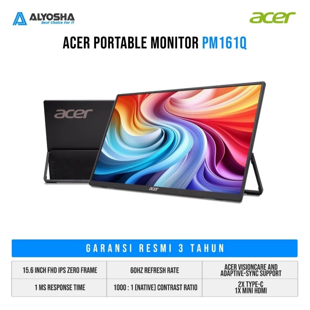 ACER 15.6 Inch PORTABLE LED MONITOR PM161Q