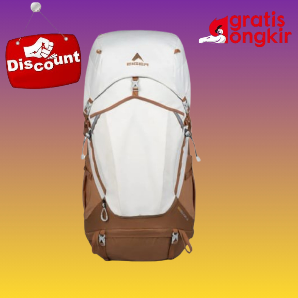 DISKON TERLARIS  Tas Gunung EIGER ECOSAVIOR 45 WS CARRIER WHITE Tas Ransel Carrier Gunung Backpack H