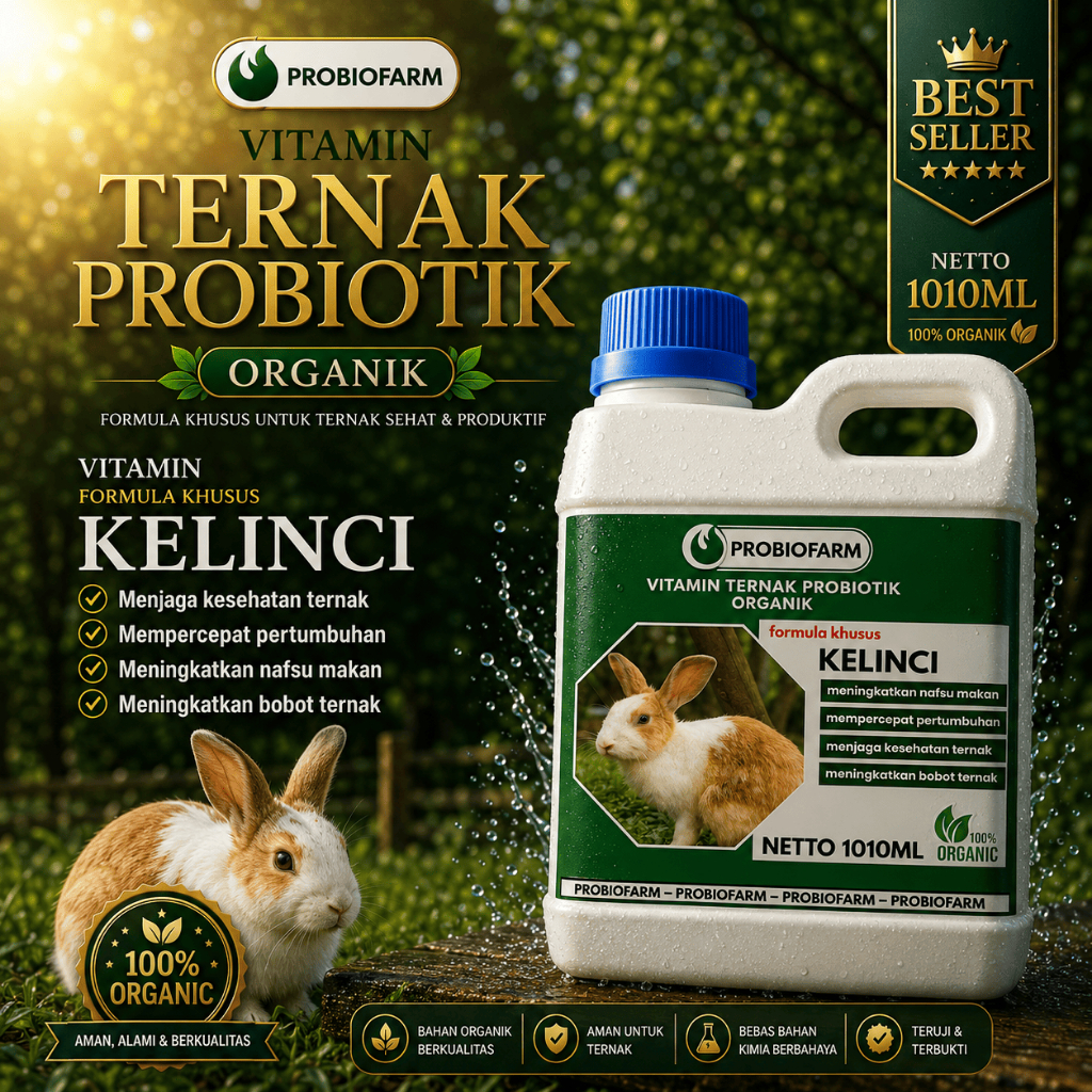 PROBIOFARM Vitamin Probiotik Vitamin Suplemen Kelinci Hias Anggora Fuzzy Lop Holland Netherland Dwar