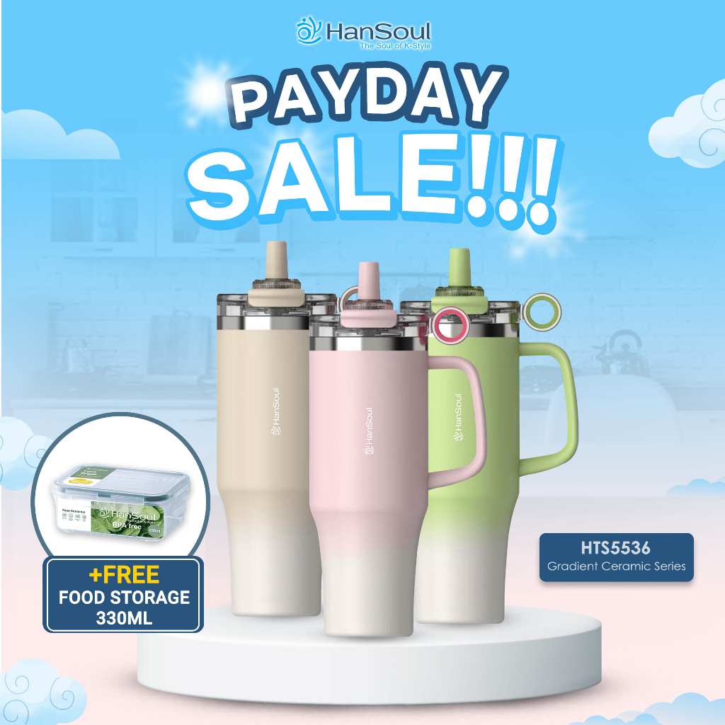 [PAYDAY PROMO] HanSoul Gradient Series 1.2L Gratis Food Storage 330ML - Tumbler Tahan Panas Dingin 1