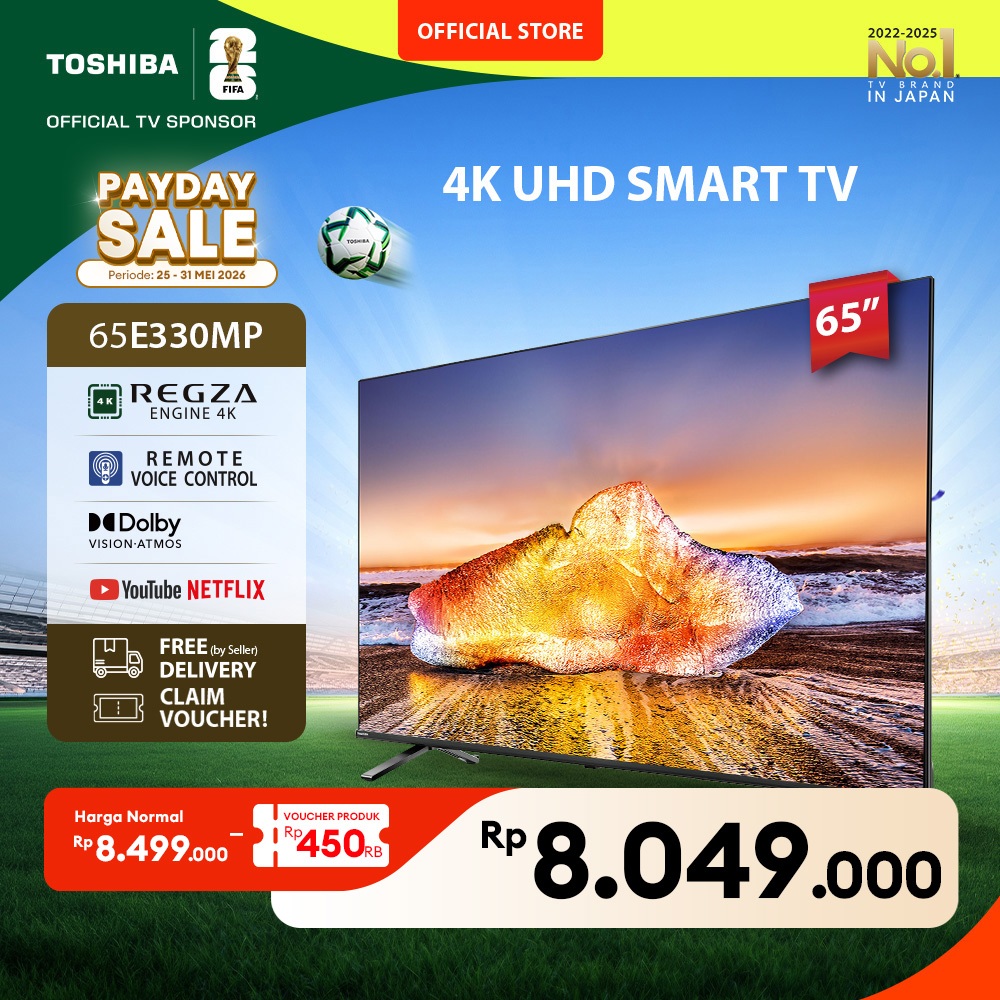 Toshiba TV 65" 4K UHD Smart TV - Dolby Vision Atmos MEMC VRR ALLM Netflix Disney+ Youtube Voice Cont