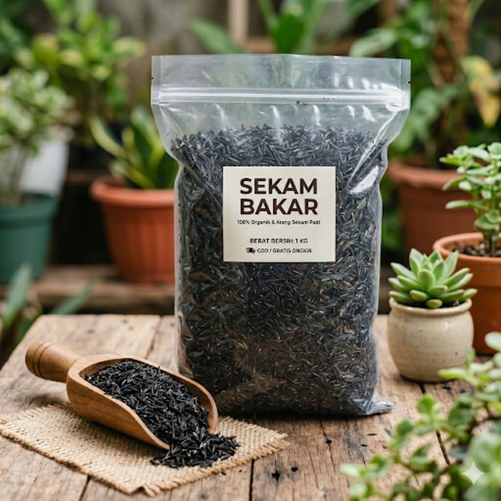 Sekam Bakar 1KG Organik Media Tanam Tanaman Hias, Cabai & Sayuran