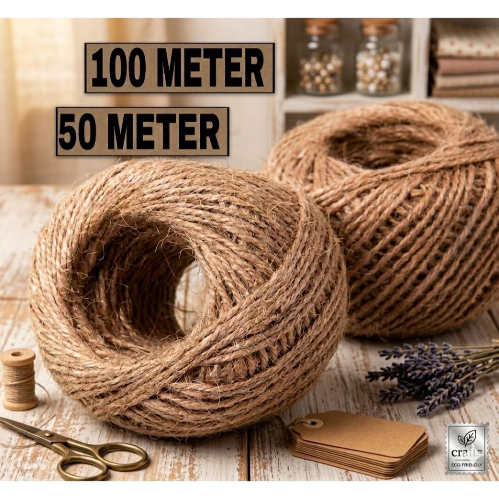 TALI RAMI 2 PLY MURAH MEDAN 1 GULUNG/TALI JERAMI/TALI GONI/HEMP ROPE/ STRAW STRING /TALI HAMPERS