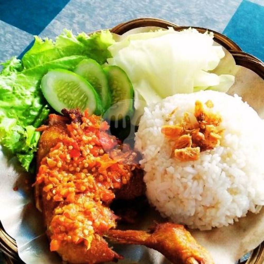 ayam penyet sambal+nasi