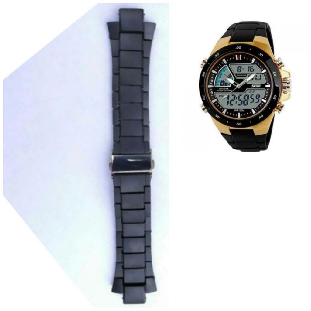 Strap Tali Rantai Jam Tangan SKMEI 1016, Rantai Jam Skmei 1016 Bahan Plastik Sudah Pakai Buckle