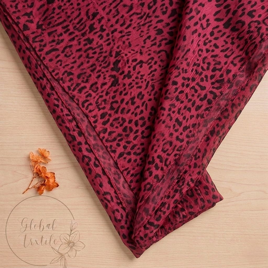 kain parasut tancel tafeta motif leopard premium - kain parasut tafeta Korea - kain arahan bahan tas