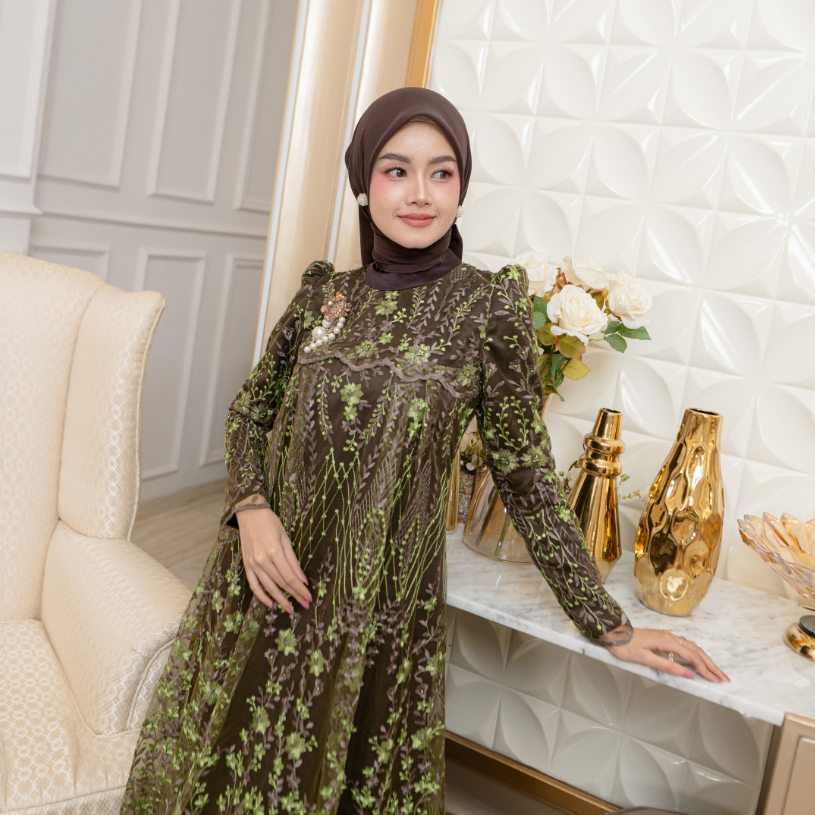 MYLYF OFFICIAL - SAICA DRESS - RAYA SERIES - A LINE - GAUN - PANJANG - RESEPSI LAMARAN PREWED LEBARA