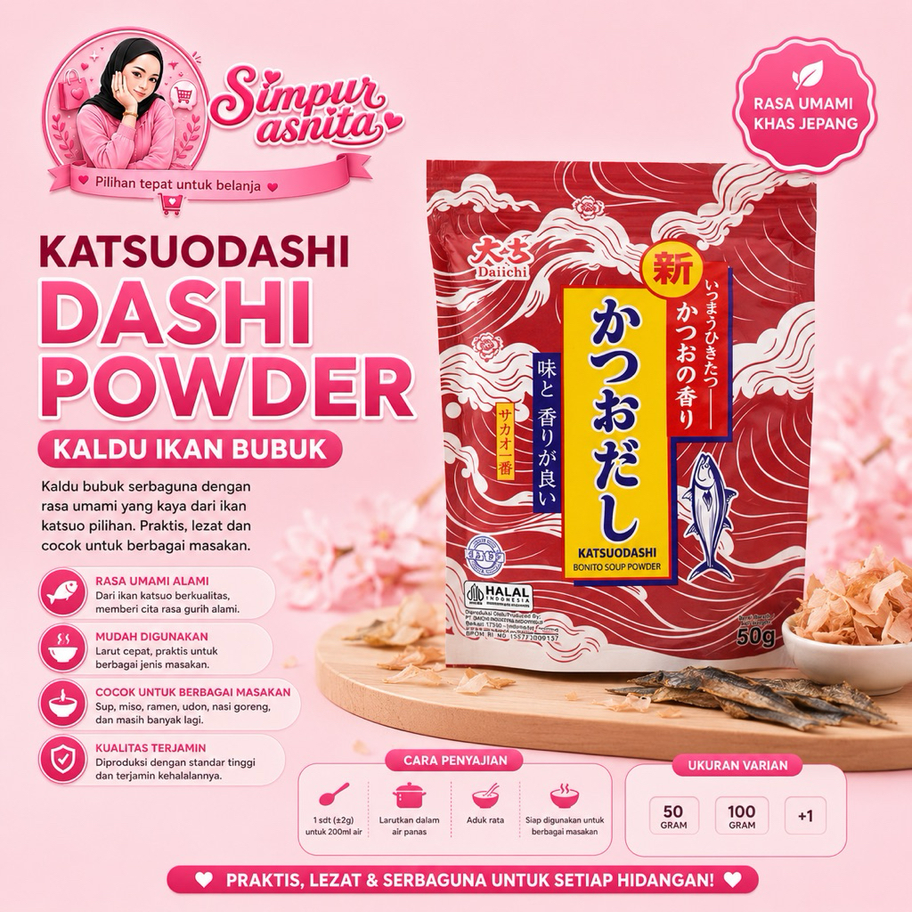 MERAH kaldu ikan  dashi powder kaldu ramen bumbu miso hondashi marutomo dashi dashinomoto halal bubu