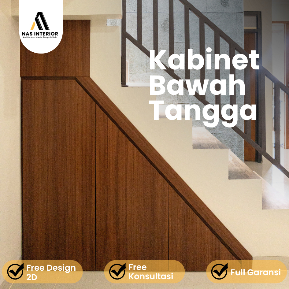 Kabinet Bawah Tangga Custom | Lemari Storage Minimalis | Rak Bawah Tangga Modern