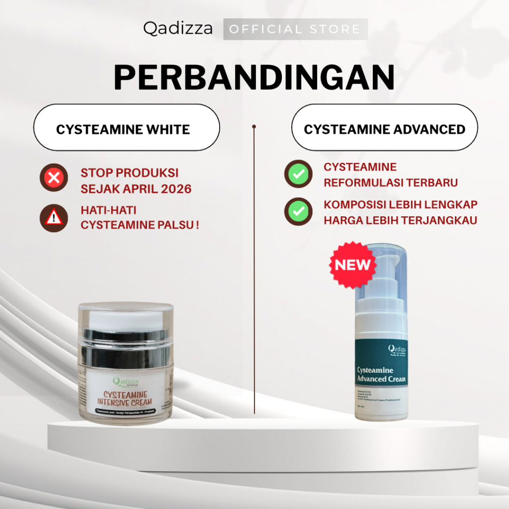 QADIZZA CYSTEAMINE ADVANCED 5% Cysteamine HCl + 3% Tranexamide Acid + 4% Niacinamide (Efektif Memuda