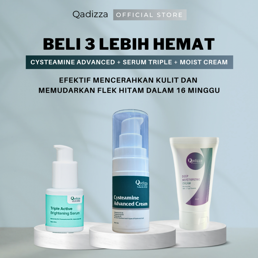 [TRIPLE KOMBO LEBIH HEMAT] QADIZZA PAKET TRIPLE PERFECT NIGHT (CYSTEAMINE INTENSIVE 5% Cysteamine HC
