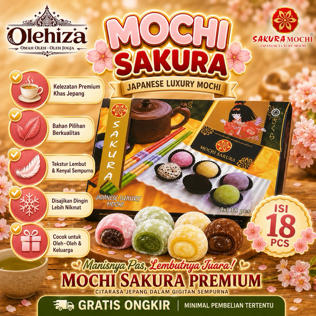 Sakura Mochi Jogja – Mochi Lembut Kenyal Aneka Rasa Oleh-Oleh Jogja