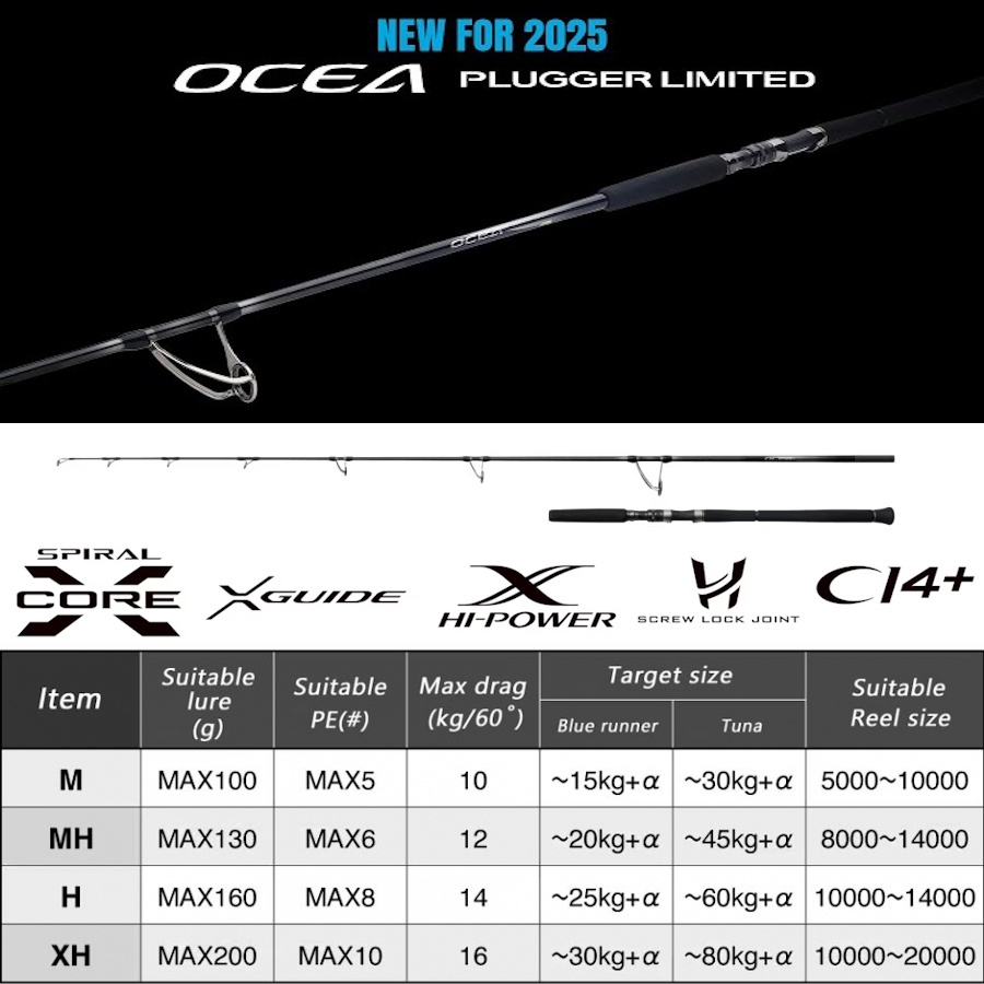 Shimano Ocea Plugger Limited Model 2025 Rod Popping Joran Pancing