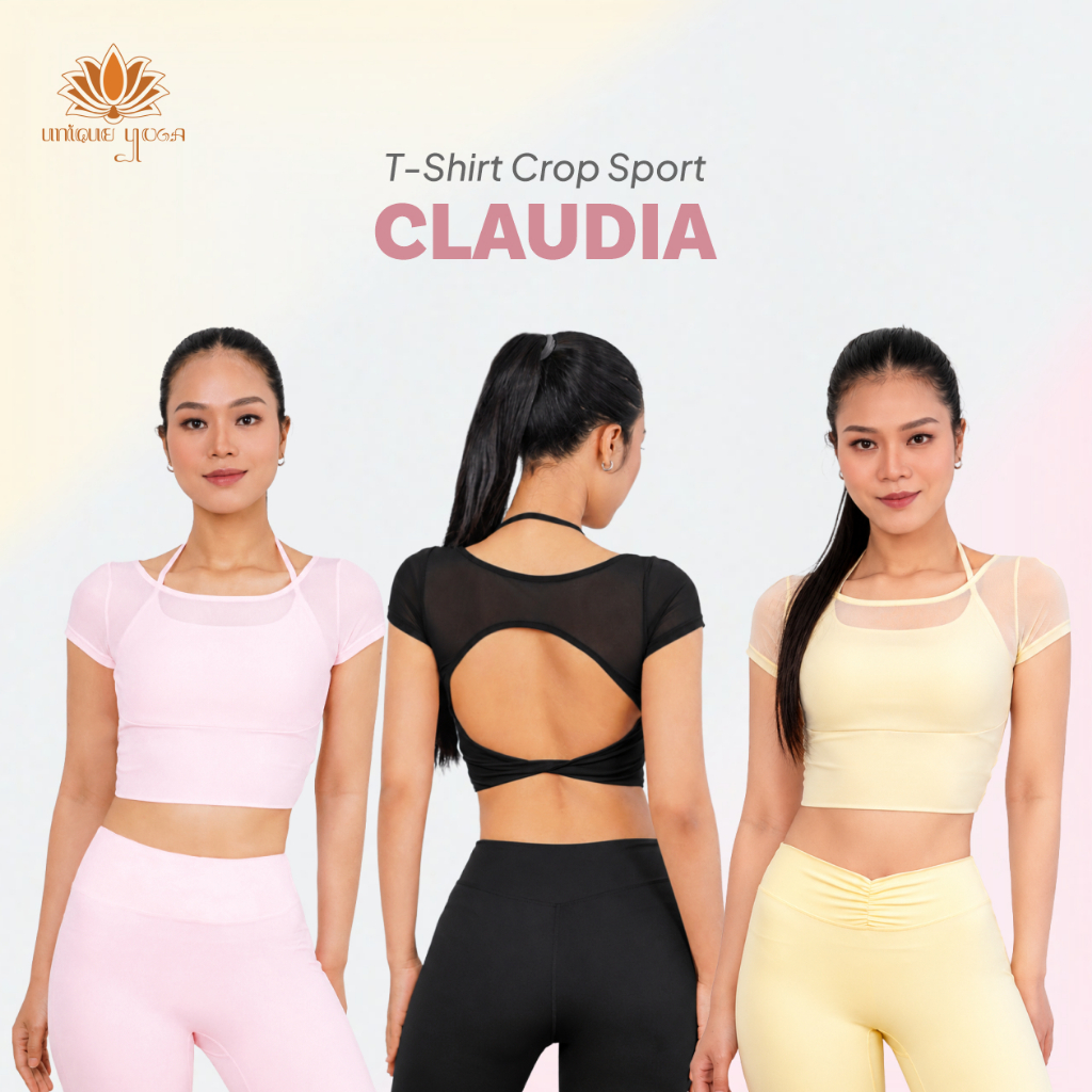 Top Crop Sporty / Top Crop Wanita / Top Crop with Bra Claudia / Baju Yoga Wanita / Top Crop GYM