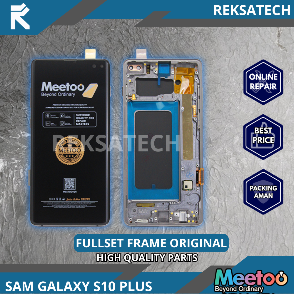 LCD Samsung Galaxy S10+ S10 Plus 4G Big Glass IPS Fullset Frame G975F/G975U/G975W/G975U1/G9750/G975N