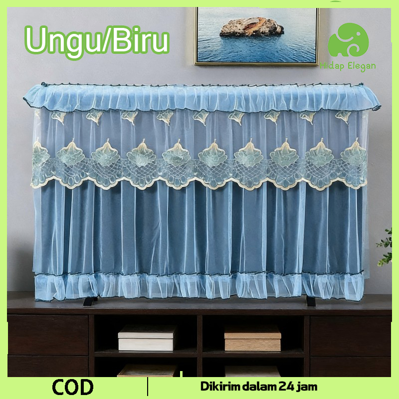 Pelindung Tv Led 32 Inch Desain Velcro Cover Tv 32 Inch Pola Bordir Tutup Tv Led 32 Inch Terbaru