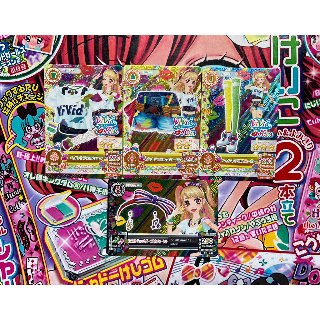 Kartu Aikatsu Mikuru Natsuki Vivid Kiss Paint Deco Coord Binder Koper Jepang Original Tops Bottoms S