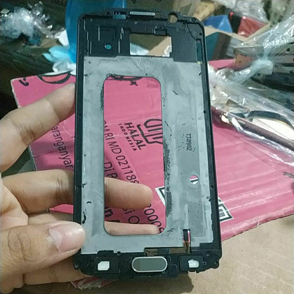 Frame bekas Samsung galaxy S6 flat G920 Ada fleksibel home+Board cas seperti difoto