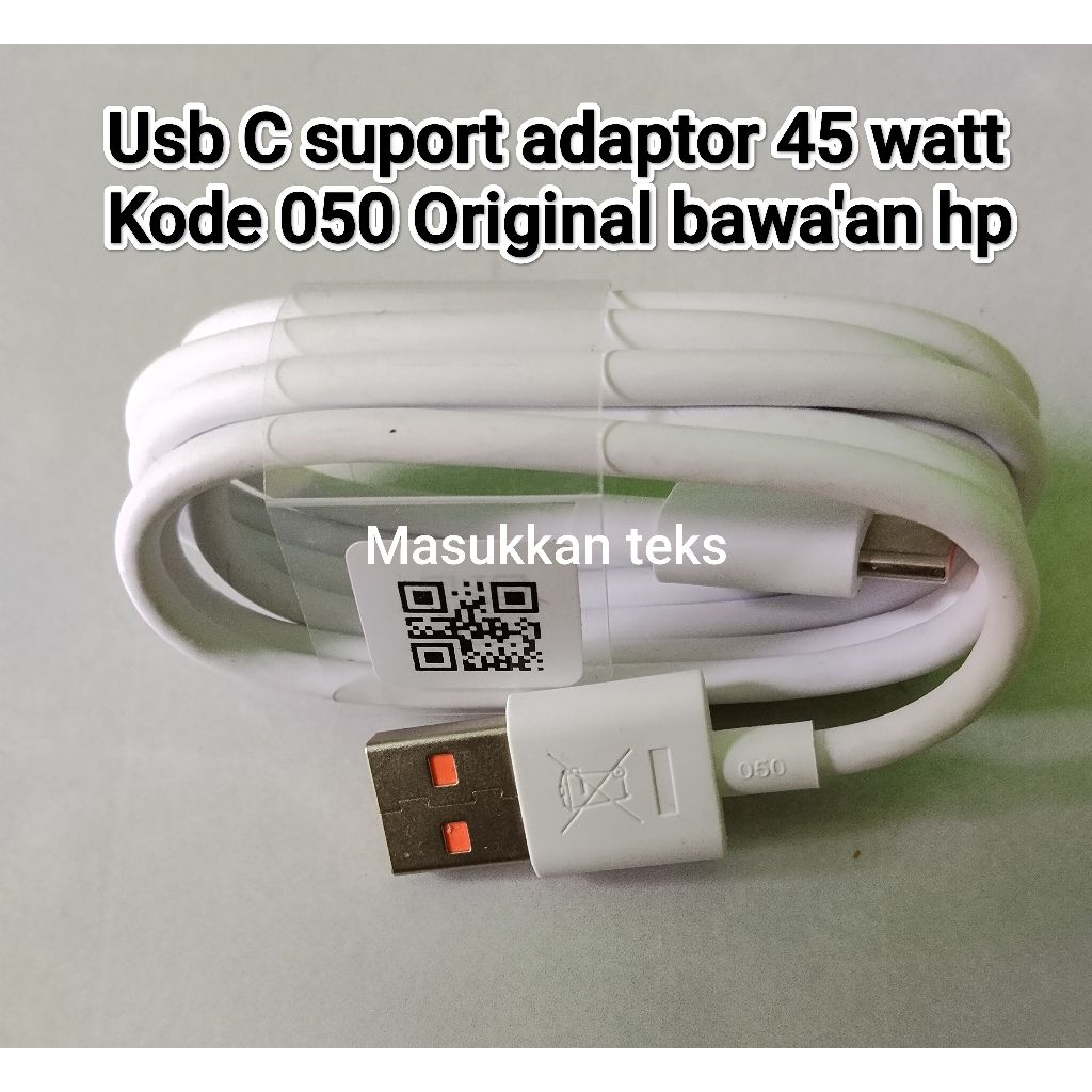 Kabel data /Kabel charger infinix usb c supor adaptor 45 watt original bawaan hp