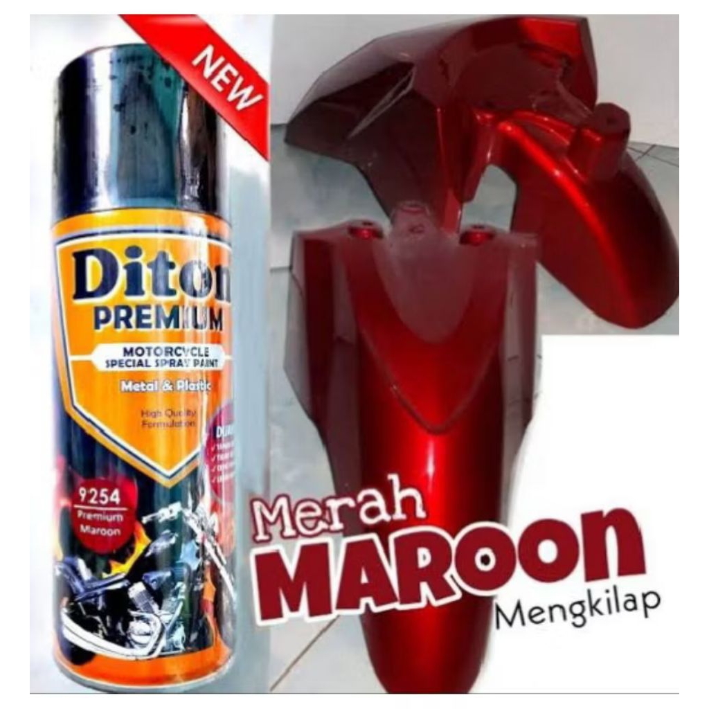 Pilok Cat Merah Maron Diton Premium 9254 Cat Semprot Sepeda Motor Mobil