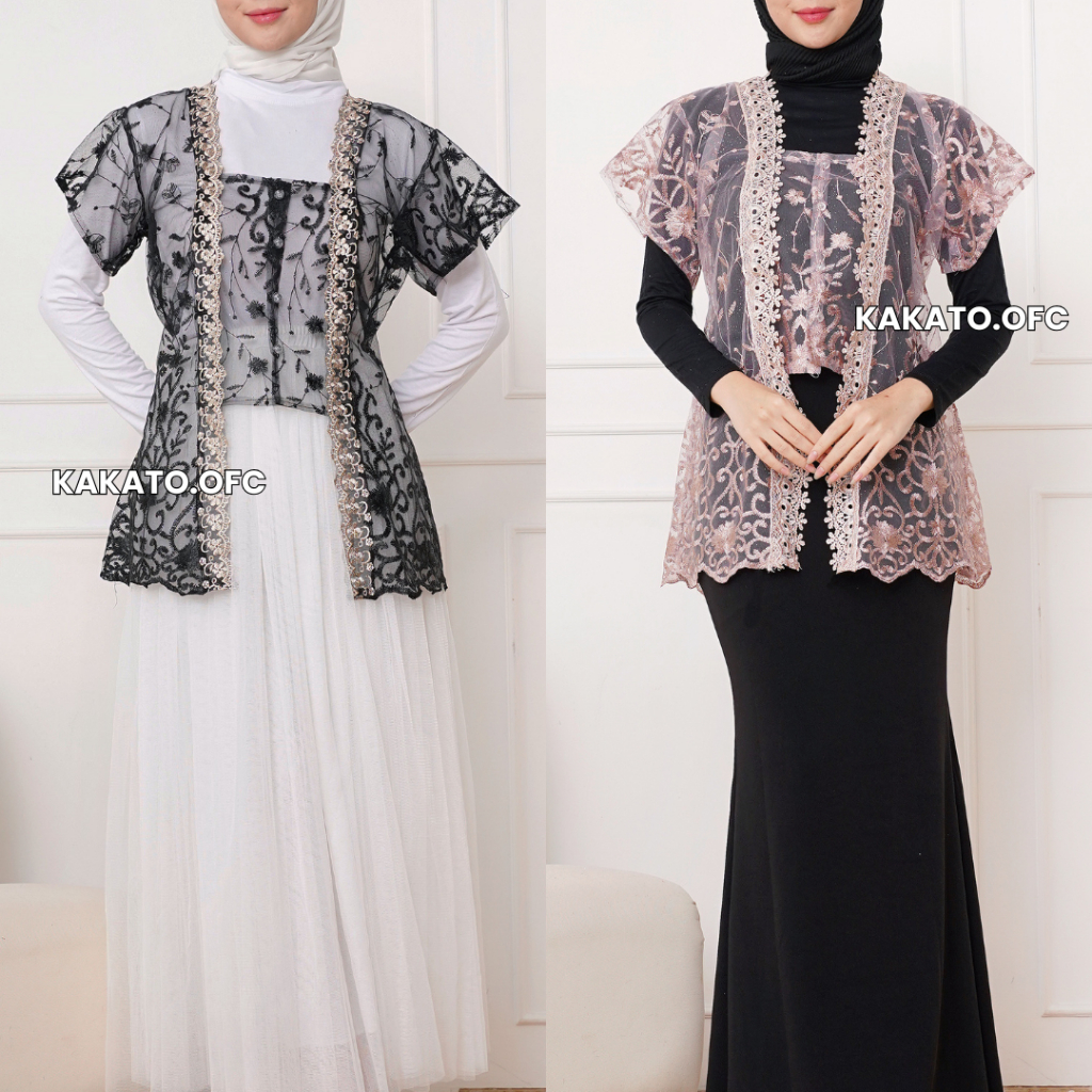 Zoya Outer Brukat Wanita Kondangan Busui Friendly | Atasan Rompi Brukat Kekinian