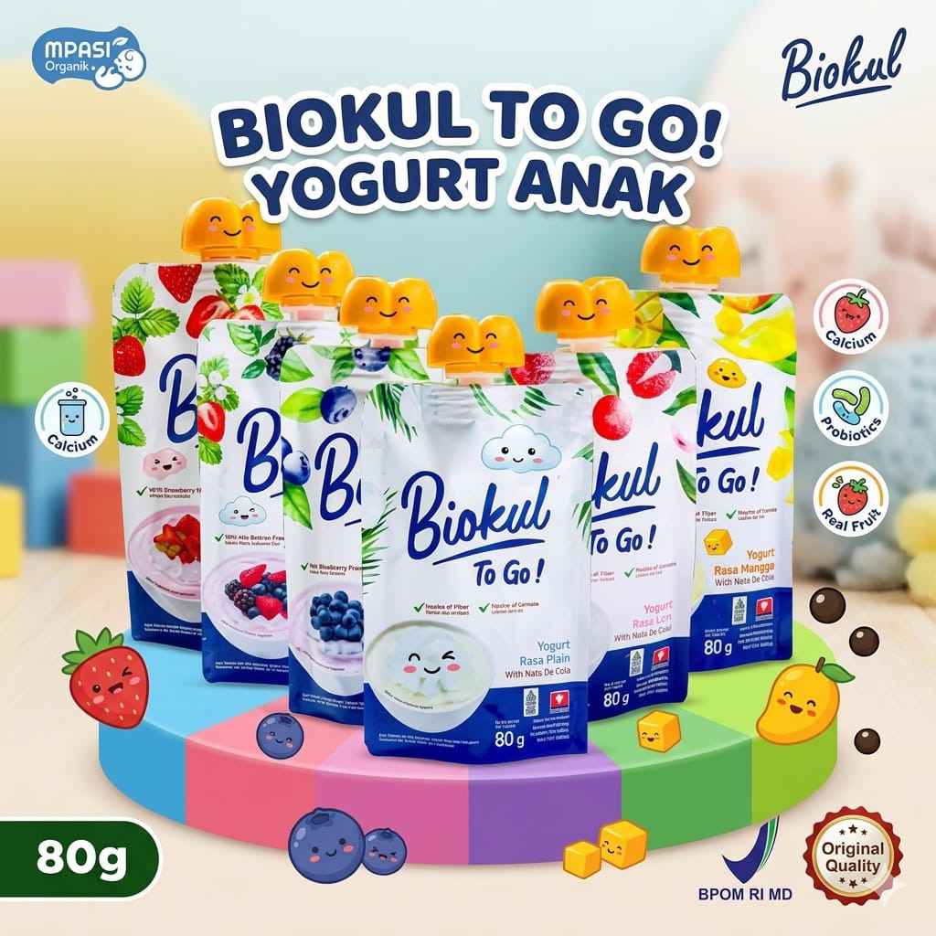 Biokul Yogurt Plain 80ml | Yoghurt MPASI Bayi | Snack Bayi | Makanan Sehat | Makanan Bayi